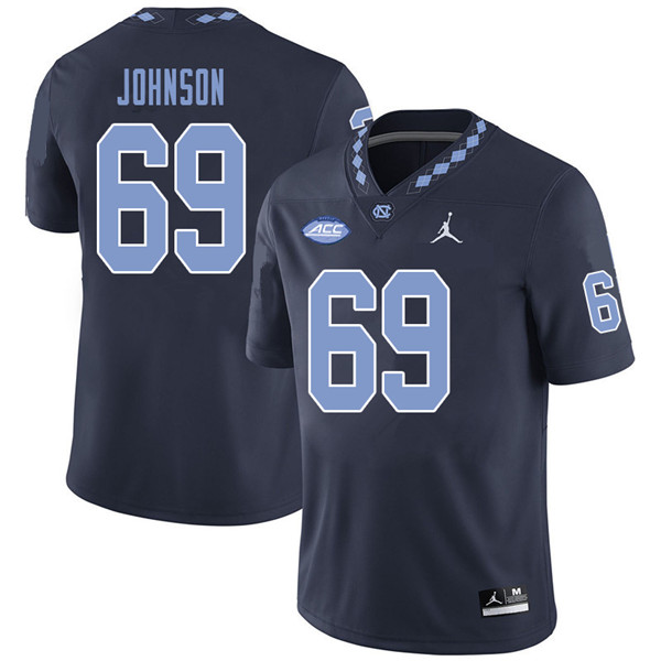 Jordan Brand Men #69 Quiron Johnson North Carolina Tar Heels College Football Jerseys Sale-Navy